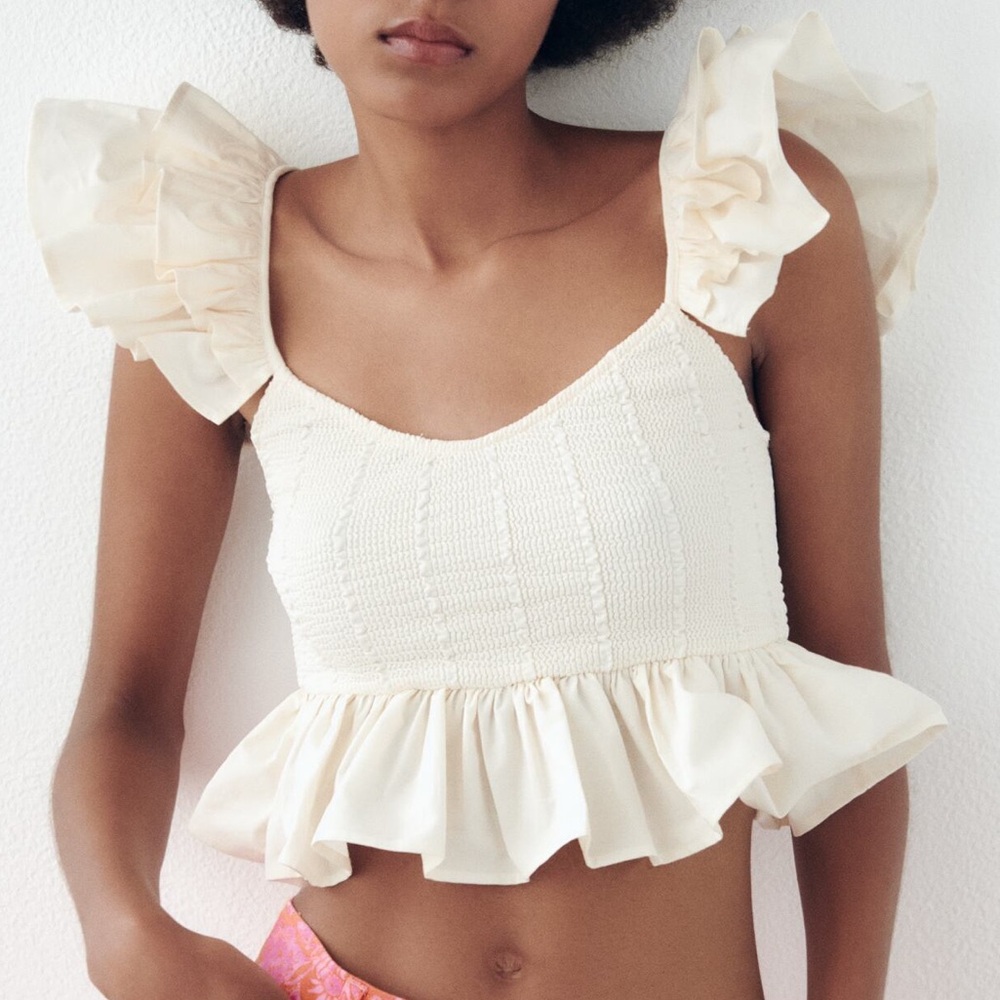Zara Ruffled Crop Top